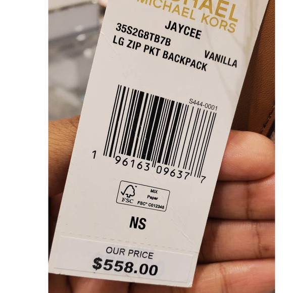 Michael Kors Backpack Jaycee Large Zip Pocket Backpack Vanilla Acorn available - Picture 4 of 5